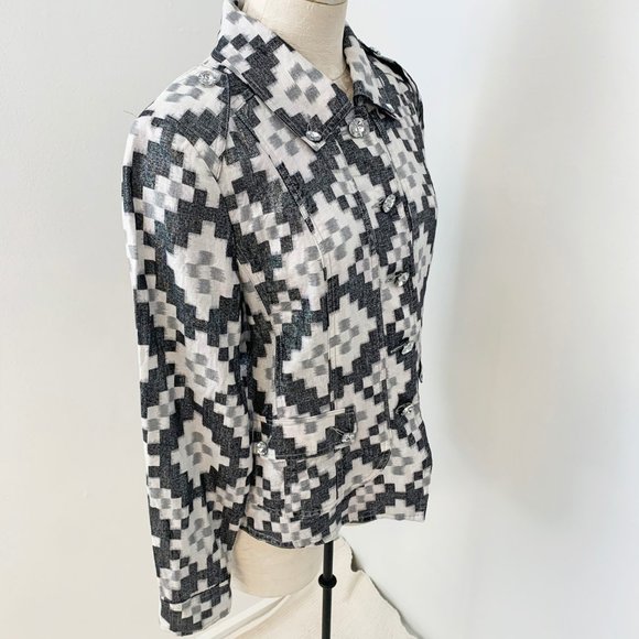 Neiman Marcus M Summer Jacket Boho Print Blazer - Picture 4 of 8